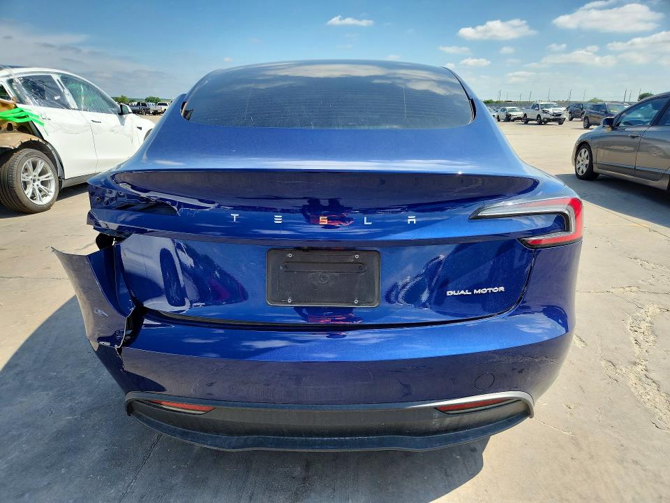 2025 Tesla Model 3 VIN 5YJ3E1EB4SF015393 COPART salvage auction — SIDE, Tx - Salvage Vehicle Title, sold $12,100 on 2026-07-13 (photo 6)