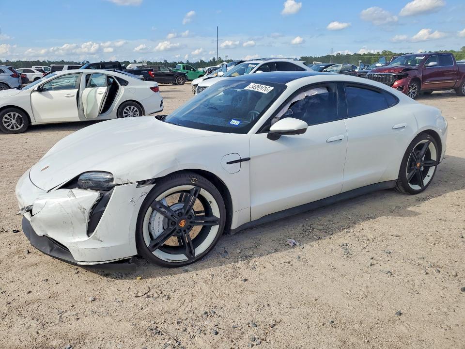 2021 Porsche Taycan VIN WP0AB2Y19MSA45989 COPART salvage auction — FRONT END, Tx - Salvage Vehicle Title, sold $24,600 on 2026-07-07 (photo 1)