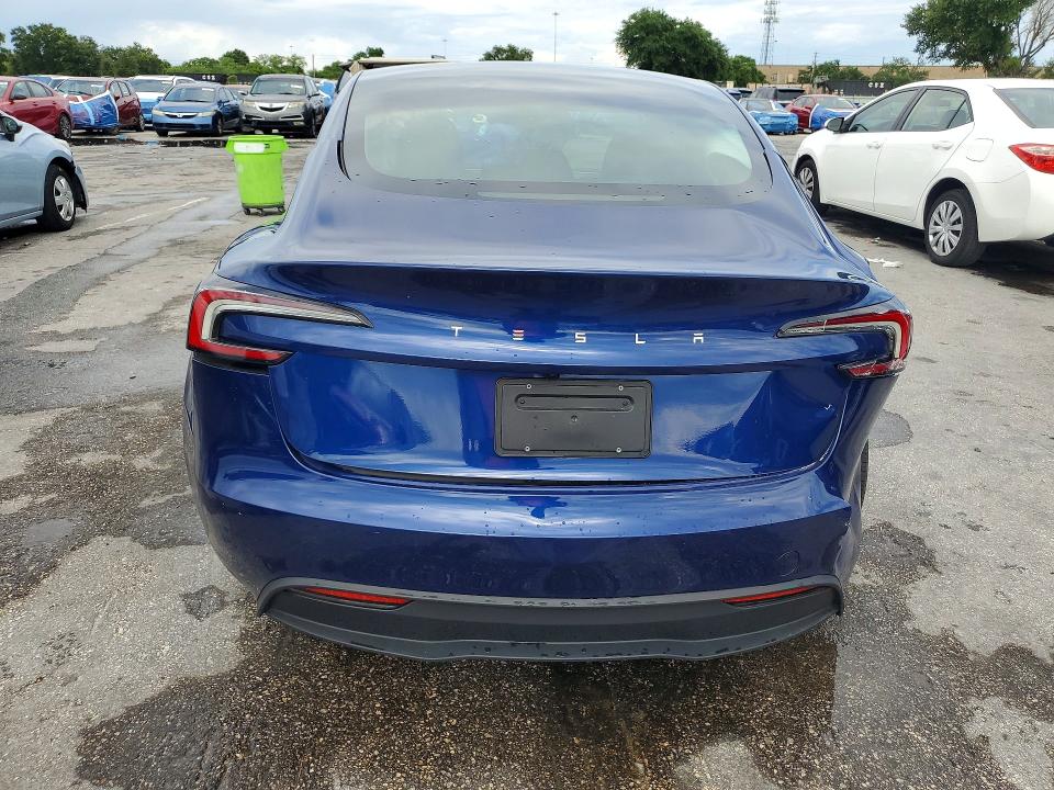 2025 Tesla Model 3 VIN 5YJ3E1EA8SF951735 COPART salvage auction — REAR END, Fl - Cert Of Title Slvg Rebuildable, sold $8,100 on 2026-07-28 (photo 6)