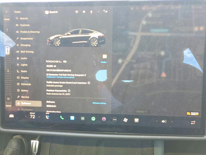 2021 Tesla VIN 5YJSA1E50MF439240 COPART salvage auction — FRONT END, Fl - Cert Of Title Slvg Rebuildable, sold $16,000 on 2026-07-02 (photo 9)