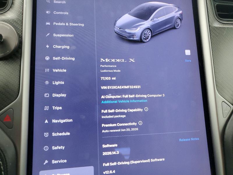 2021 Tesla Model x VIN 5YJXCAE41MF324931 COPART salvage auction — REAR END, UT - SALVAGE CERTIFICATE, sold $15,200 on 2026-07-27 (photo 9)