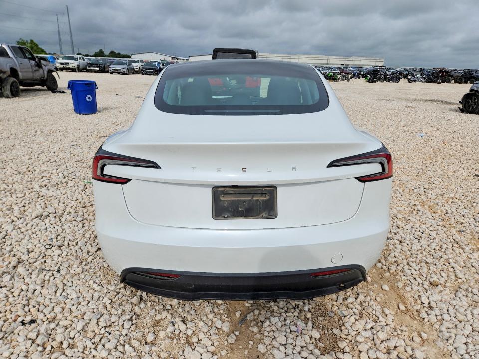 2025 Tesla Model 3 VIN 5YJ3E1EA4SF984165 COPART salvage auction — FRONT END, Tx - Salvage Vehicle Title, sold $70 on 2026-07-30 (photo 6)