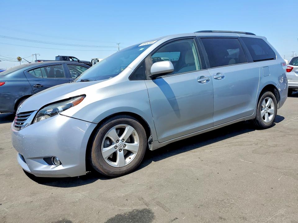 2014 Toyota Sienna VIN 5TDKK3DC3ES519508 COPART salvage auction — FRONT END, Ca - Salvage Certificate, sold $1,600 on 2026-07-08 (photo 1)