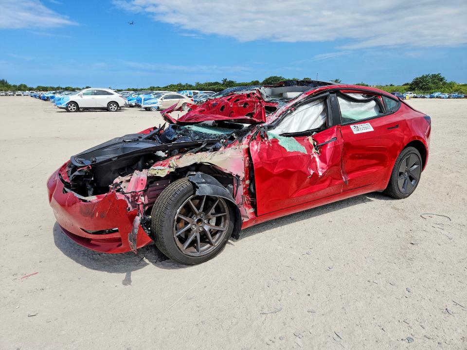 2023 Tesla Model 3 VIN 5YJ3E1EA9PF433754 COPART salvage auction — ROLLOVER, Fl - Certificate Of Destruction, sold $1,400 on 2026-07-13 (photo 1)
