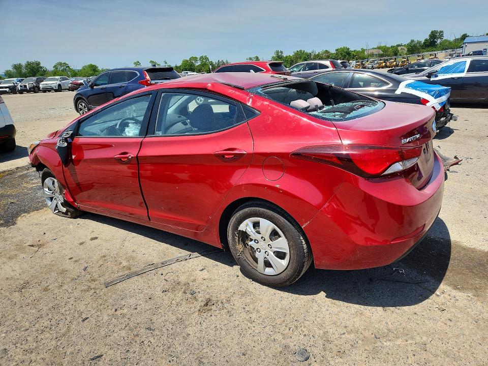 2016 Hyundai Elantra VIN KMHDH4AE1GU652135 COPART salvage auction — ROLLOVER, Pa - Certificate Of Salvage, sold $950 on 2026-07-17 (photo 2)