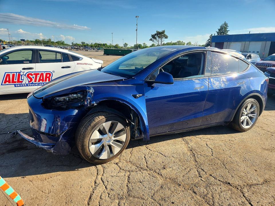 2023 Tesla Model y VIN 7SAYGAEE3PF789056 COPART salvage auction — FRONT END, Mi - Scrap Certificate Of Title, sold $2,550 on 2026-07-24 (photo 1)