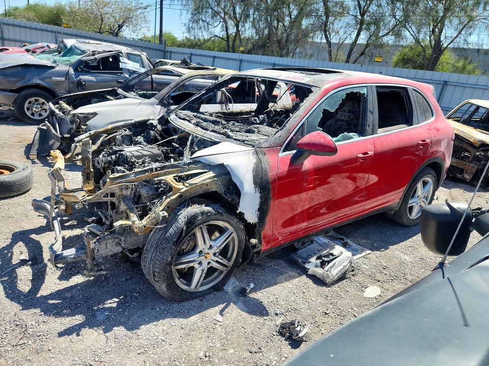 2014 Porsche Cayenne VIN WP1AE2A26ELA50830 COPART salvage auction — Burn Interior, NV - NON-REPAIRABLE VEHICLE CERT, sold $200 on 2026-08-11 (photo 1)