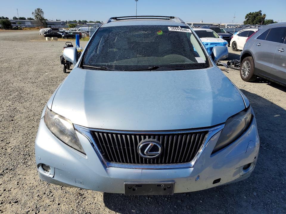 2010 Lexus Rx VIN 2T2ZK1BA8AC037216 COPART salvage auction — FRONT END, CA - DIS/DLR/EXP ONLY CLEAN TITLE, sold $3,150 on 2026-09-03 (photo 5)