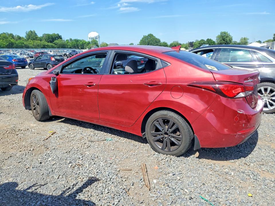 2016 Hyundai Elantra VIN KMHDH4AE7GU574847 COPART salvage auction — VANDALISM, Nj - Cert Of Title-Salvage, sold $950 on 2026-07-31 (photo 2)