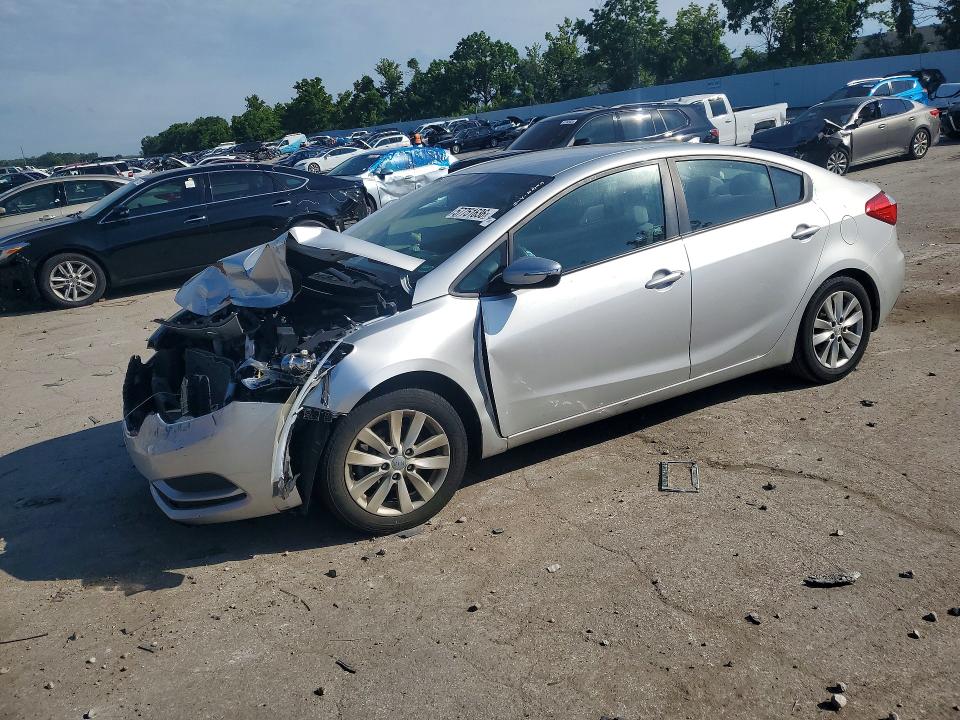 2014 Kia Forte VIN KNAFX4A67E5079836 COPART salvage auction — FRONT END, MO - SALVAGE CERTIFICATE OF TITLE, sold $175 on 2026-07-28 (photo 1)