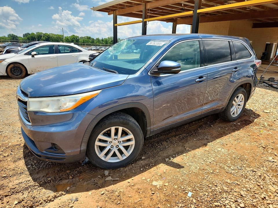 2014 Toyota Highlander VIN 5TDZARFH5ES008315 — COPART salvage auction photo