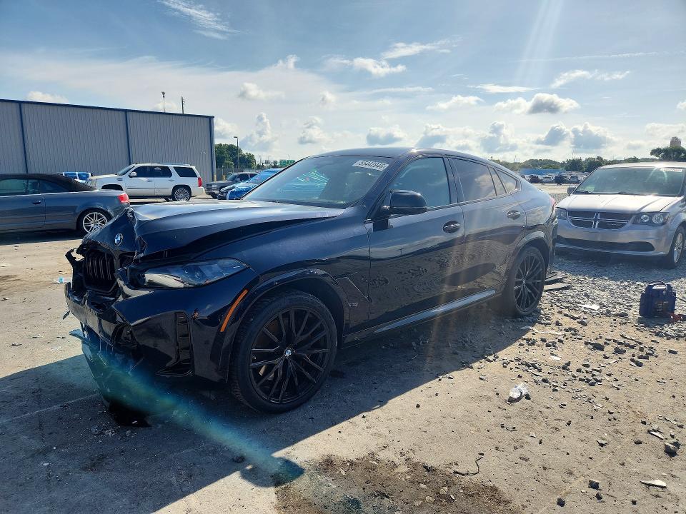 2024 BMW X6 VIN 5UX43EX06R9U78703 COPART salvage auction — FRONT END, Fl - Cert Of Title Slvg Rebuildable, sold $37,000 on 2026-07-20 (photo 1)