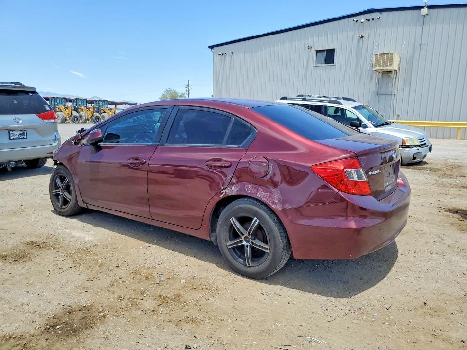 2012 Honda Civic VIN 19XFB2F56CE357326 COPART salvage auction — FRONT END, Az - Cert Of Title - Salvage, sold $499 on 2026-07-10 (photo 2)