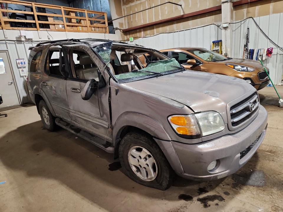 2002 Toyota Sequoia VIN 5TDBT48AX2S079956 COPART salvage auction — ROLLOVER, AK - BILL OF SALE- SALVAGE, sold $25 on 2026-07-28 (photo 4)