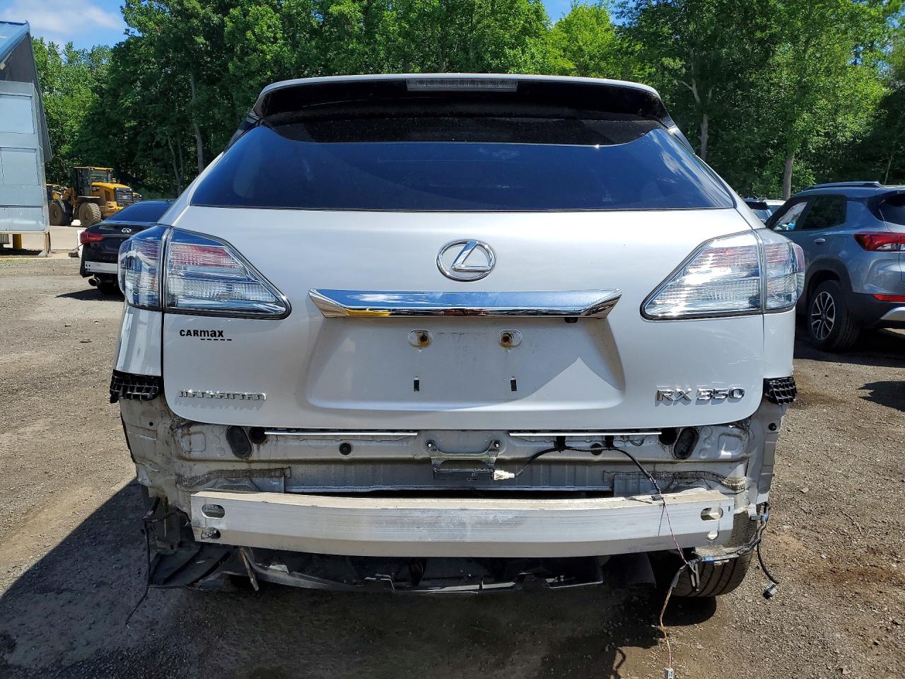2012 Lexus RX 350 VIN 2T2BK1BA1CC129983 COPART salvage auction — Front End, MA - CERTIFICATE OF TITLE, sold $2,600 on 2026-07-09 (photo 6)