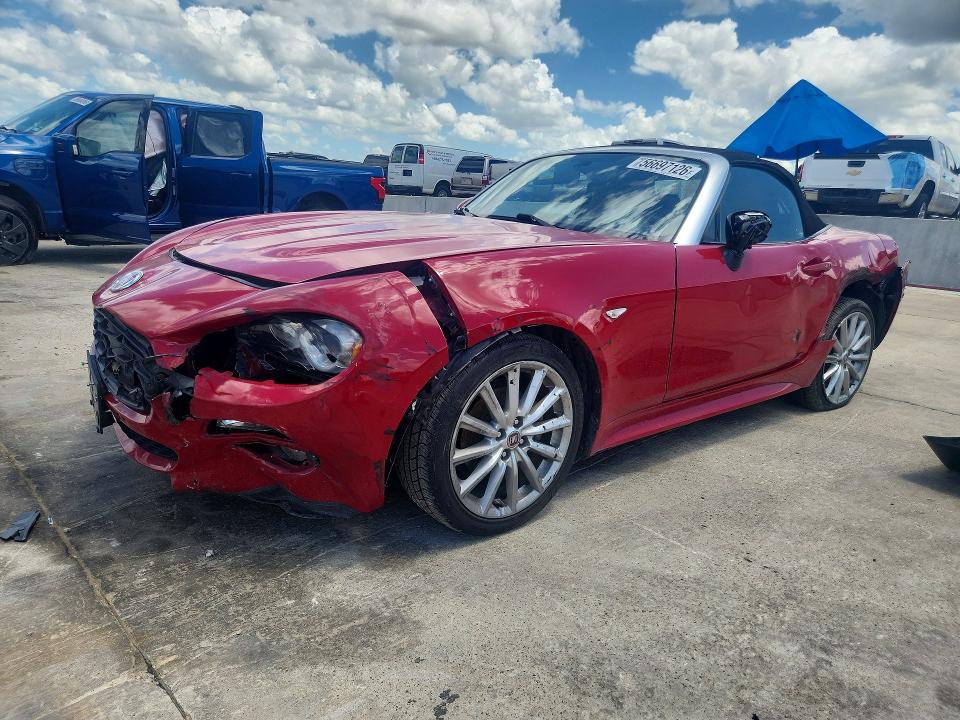 2018 Fiat 124 spider VIN JC1NFAEK3J0134441 COPART salvage auction — FRONT END, TX - SALVAGE VEHICLE TITLE (P), sold $175 on 2026-07-30 (photo 1)