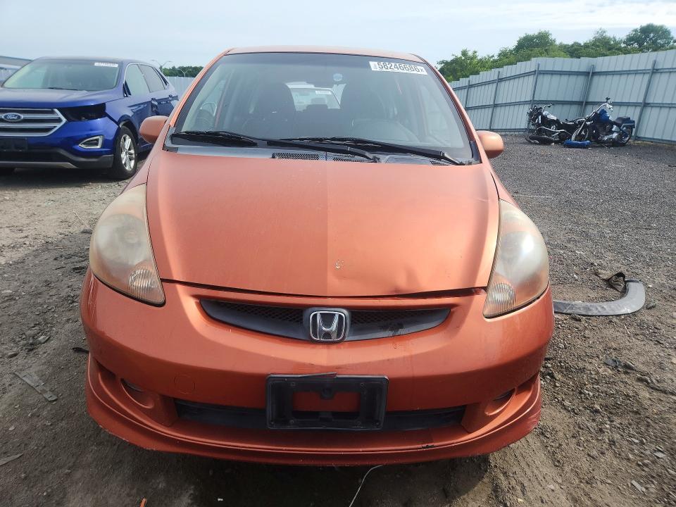 2007 Honda Fit VIN JHMGD386X7S027202 COPART salvage auction — REAR END, Ma - Cert Of Title-Reconstrctd Coll, sold $125 on 2026-07-29 (photo 5)