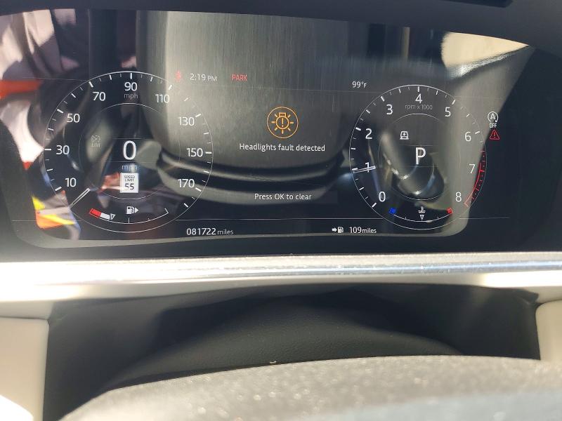 2020 Land rover RANGE ROVER VIN SALWR2SEXLA718389 COPART salvage auction — FRONT END, Nj - Cert Of Title-Salvage, sold $15,800 on 2026-07-20 (photo 9)
