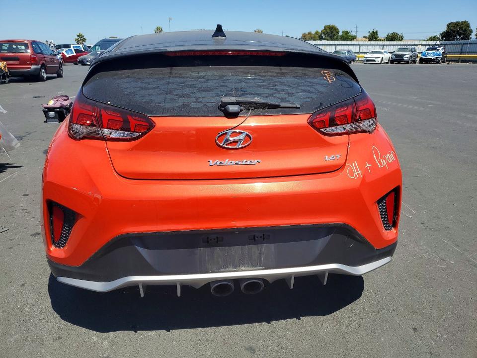 2019 Hyundai Veloster VIN KMHTH6AB4KU014483 COPART salvage auction — VANDALISM, Ca - Salvage Certificate, sold $1,850 on 2026-07-22 (photo 6)
