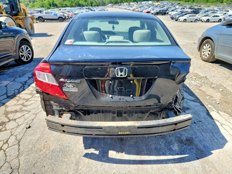 2012 Honda Civic VIN 19XFB2F51CE356133 COPART salvage auction — REAR END, Pa - Certificate Of Salvage, sold $1,500 on 2026-07-10 (photo 6)