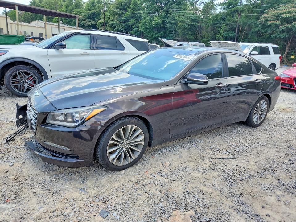 2016 Hyundai Genesis VIN KMHGN4JE4GU126653 COPART salvage auction — FRONT END, Al - Cert Of Title-Salvage Title, sold $3,250 on 2026-07-14 (photo 1)