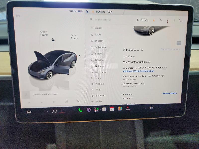2022 Tesla Model 3 VIN 5YJ3E1EA9NF368563 COPART salvage auction — ALL OVER, Fl - Certificate Of Title, sold $8,600 on 2026-07-06 (photo 9)