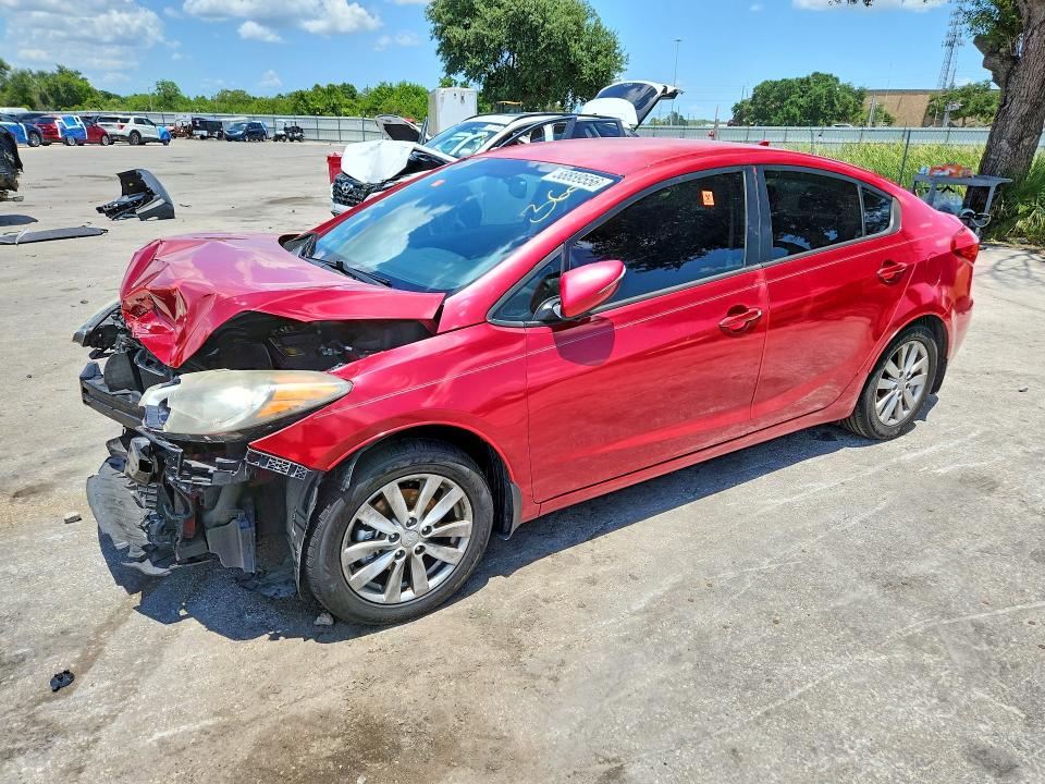 2014 Kia Forte VIN KNAFX4A63E5150367 COPART salvage auction — FRONT END, Fl - Cert Of Ttl-Rebuilt&Slvg Rbld, sold $450 on 2026-07-09 (photo 1)