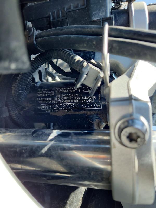 2025 BMW F 800 VIN WB10K5307S6L52749 COPART salvage auction — SIDE, Ny - Mv-907A Salvage Certificate, sold $1,150 on 2026-07-23 (photo 9)