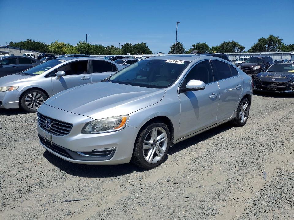 2015 Volv S60 VIN YV140MFKXF2366296 COPART salvage auction — REAR END, CA - DIS/DLR/EXP ONLY CLEAN TITLE, sold $1,300 on 2026-07-28 (photo 1)