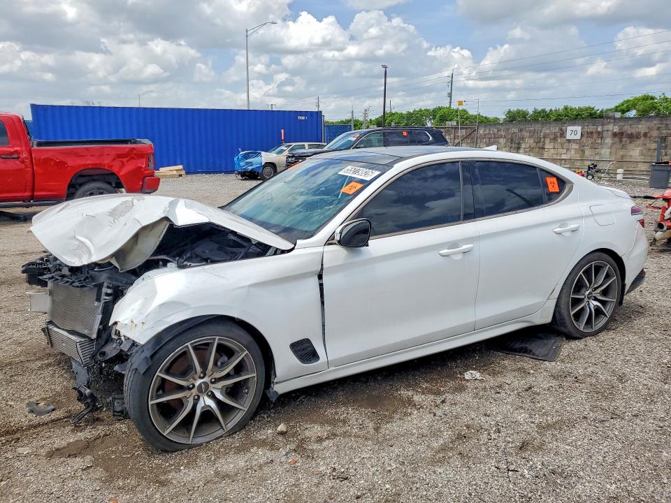 2023 Genesis G70 VIN KMTG34TA9PU120207 COPART salvage auction — FRONT END, IN - CERTIFICATE OF TITLE, sold $1,250 on 2026-07-23 (photo 1)