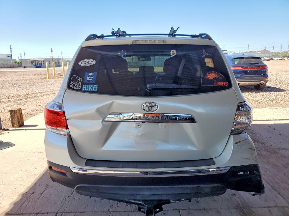 2013 Toyota Highlander VIN 5TDZK3EH9DS128855 COPART salvage auction — REAR END, Az - Cert Of Title - Salvage, sold $1,200 on 2026-07-28 (photo 6)