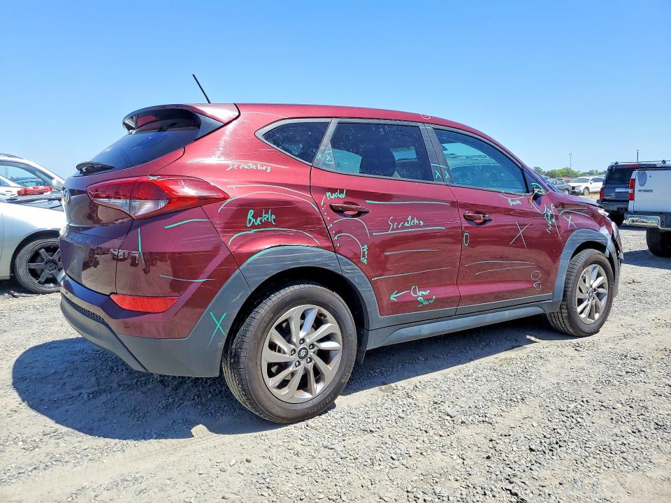 2017 Hyundai Tucson VIN KM8J23A40HU496404 COPART salvage auction — FRONT END, Ca - Salvage Certificate, sold $1,600 on 2026-07-14 (photo 3)