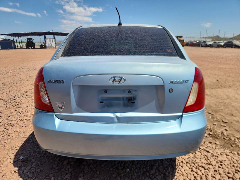 2010 Hyundai Accent VIN KMHCN4AC1AU486435 COPART salvage auction — REAR END, Az - Cert Of Title - Salvage, sold $875 on 2026-07-14 (photo 6)