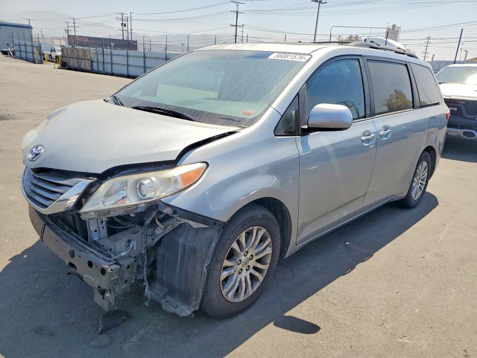 2016 Toyota Sienna VIN 5TDYK3DC1GS713662 COPART salvage auction — FRONT END, Ca - Salvage Certificate, sold $3,550 on 2026-07-13 (photo 1)