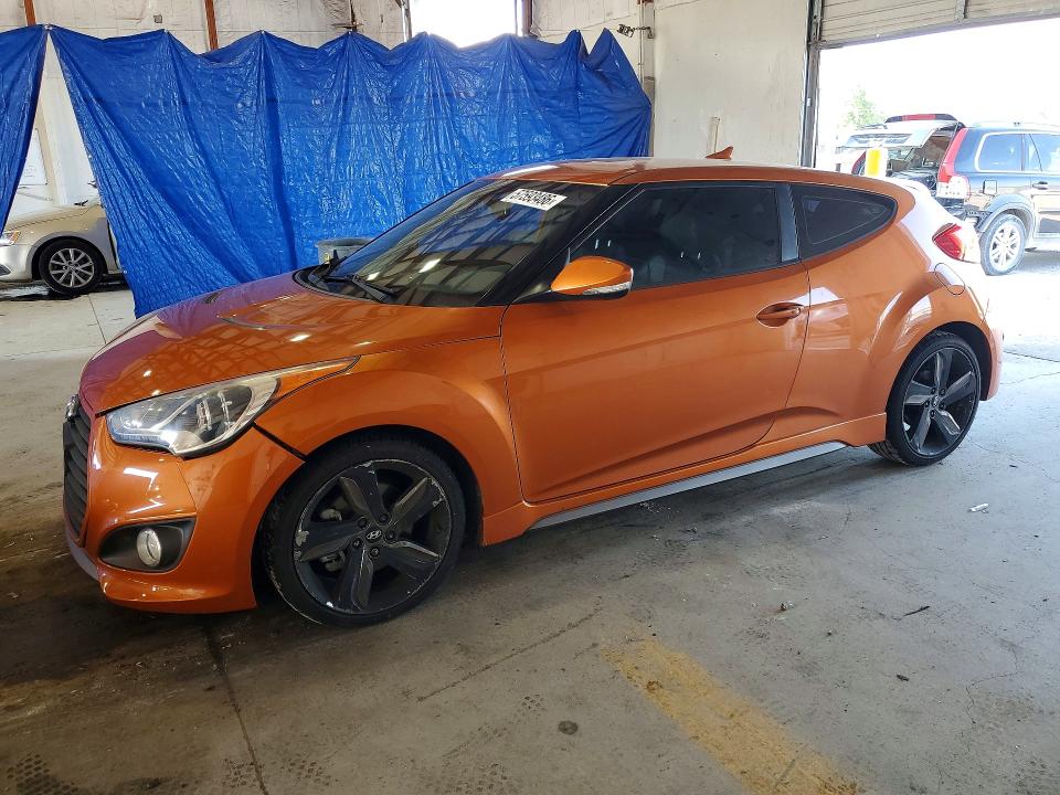 2013 Hyundai Veloster VIN KMHTC6AE7DU143328 COPART salvage auction — FRONT END, Ky - Certificate Of Title, sold $975 on 2026-07-04 (photo 1)