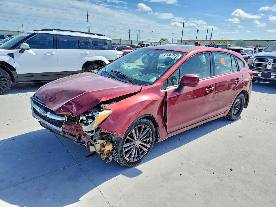 2014 Subaru Impreza VIN JF1GPAD63E8276590 COPART salvage auction — FRONT END, TX - SALVAGE VEHICLE TITLE (P), sold $175 on 2026-07-17 (photo 1)
