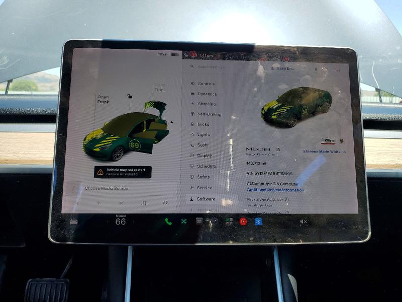 2018 Tesla Model 3 VIN 5YJ3E1EA8JF158109 COPART salvage auction — REAR END, Ca - Salvage Certificate, sold $1,750 on 2026-07-28 (photo 9)