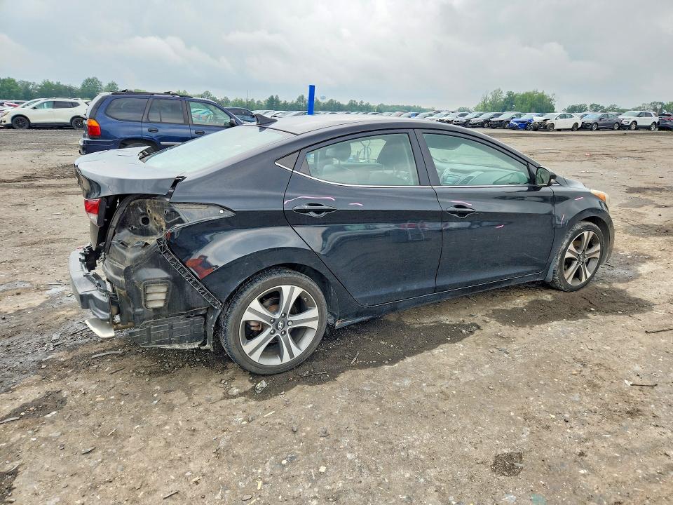 2014 Hyundai Elantra VIN KMHDH4AH4EU070344 COPART salvage auction — REAR END, Va - Cert Of Title - Salvage, sold $1,300 on 2026-07-22 (photo 3)