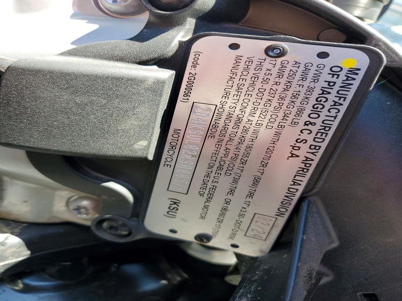 2024 Aprilia Tuono VIN ZD4KSUL02RS000576 COPART salvage auction — FRONT END, Oh - Cert Of Title-Salvage, sold $1,700 on 2026-07-16 (photo 9)