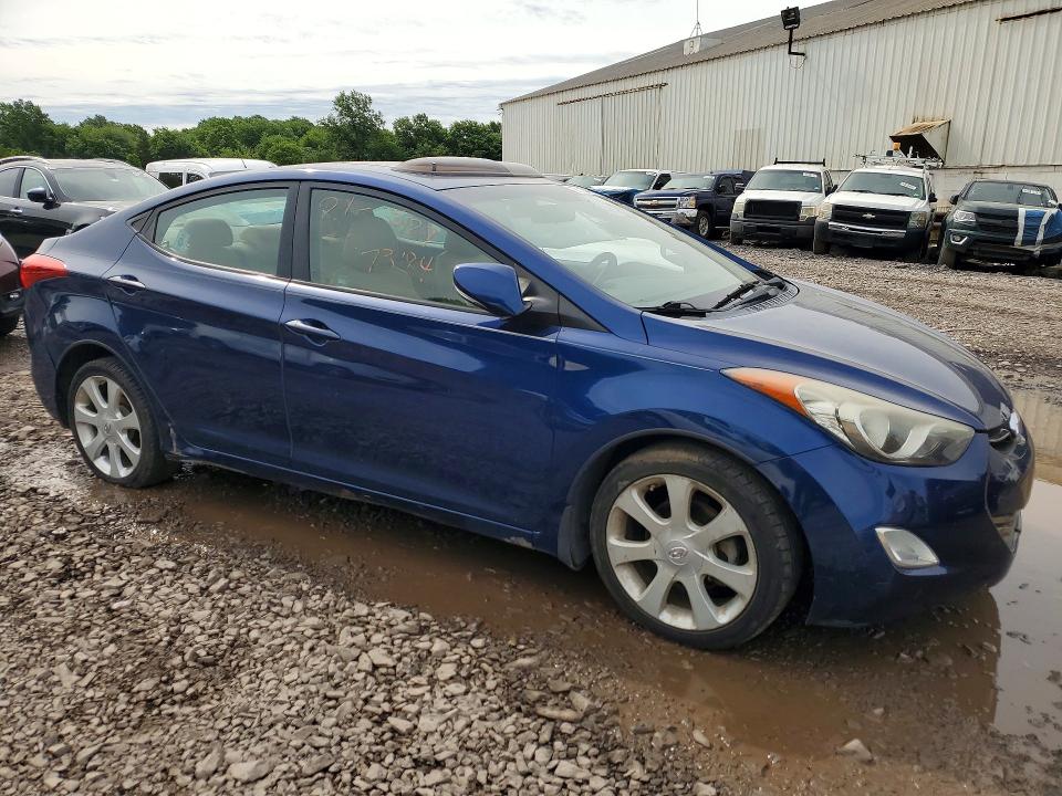 2013 Hyundai Elantra VIN KMHDH4AEXDU520941 COPART salvage auction — VANDALISM, Pa - Certificate Of Salvage, sold $825 on 2026-07-27 (photo 4)