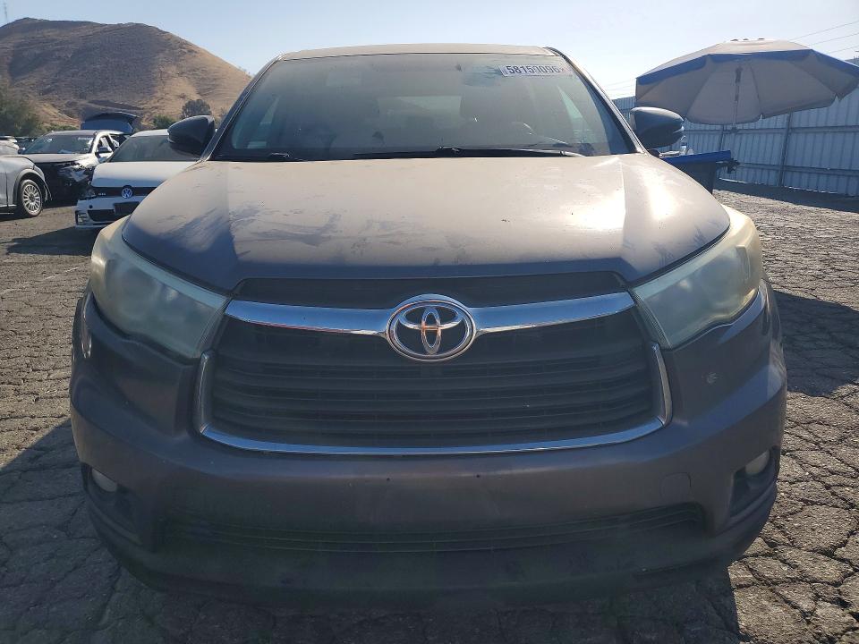2016 Toyota Highlander VIN 5TDZKRFH5GS141219 COPART salvage auction — REAR END, Ca - Salvage Certificate, sold $3,150 on 2026-07-09 (photo 5)