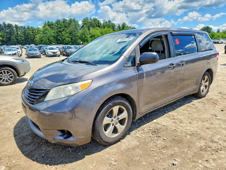 2013 Toyota Sienna VIN 5TDZK3DCXDS365568 COPART salvage auction — MECHANICAL, Ct - Certificate Of Title, sold $1,650 on 2026-07-20 (photo 1)