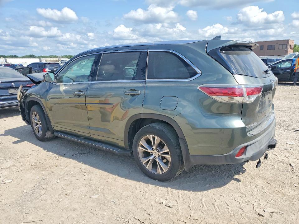 2015 Toyota Highlander VIN 5TDJKRFH9FS122216 COPART salvage auction — FRONT END, KS - CERT OF TITLE-SALVAGE, sold $125 on 2026-07-28 (photo 2)