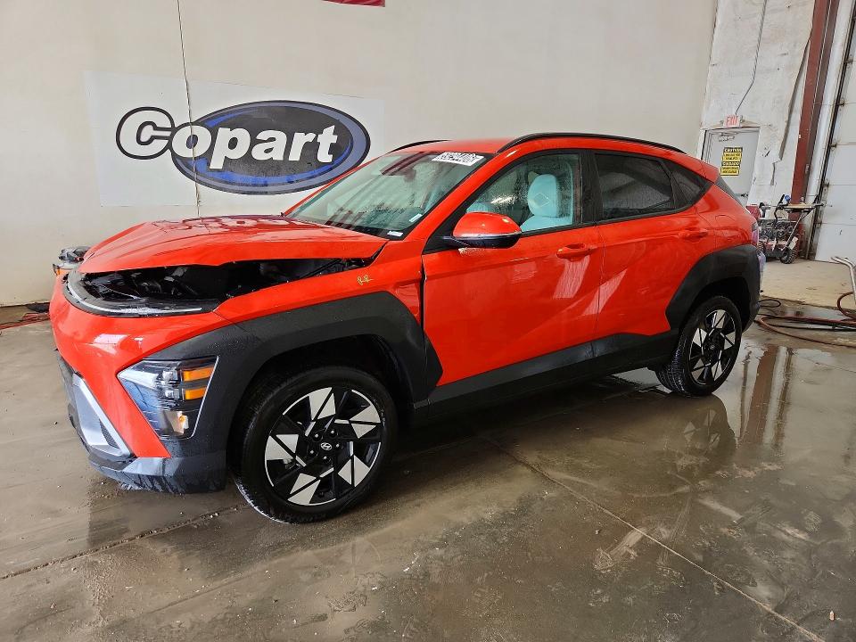 2025 Hyundai Kona VIN KM8HBCAB2SU303366 COPART salvage auction — FRONT END, Ar - Certificate Of Title (P), sold $12,300 on 2026-07-06 (photo 1)