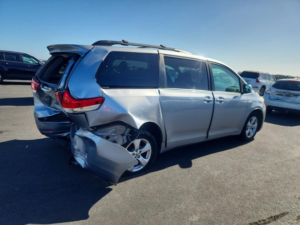 2013 Toyota Sienna VIN 5TDKK3DC2DS355621 COPART salvage auction — REAR END, Ca - Salvage Certificate, sold $1,600 on 2026-07-27 (photo 3)