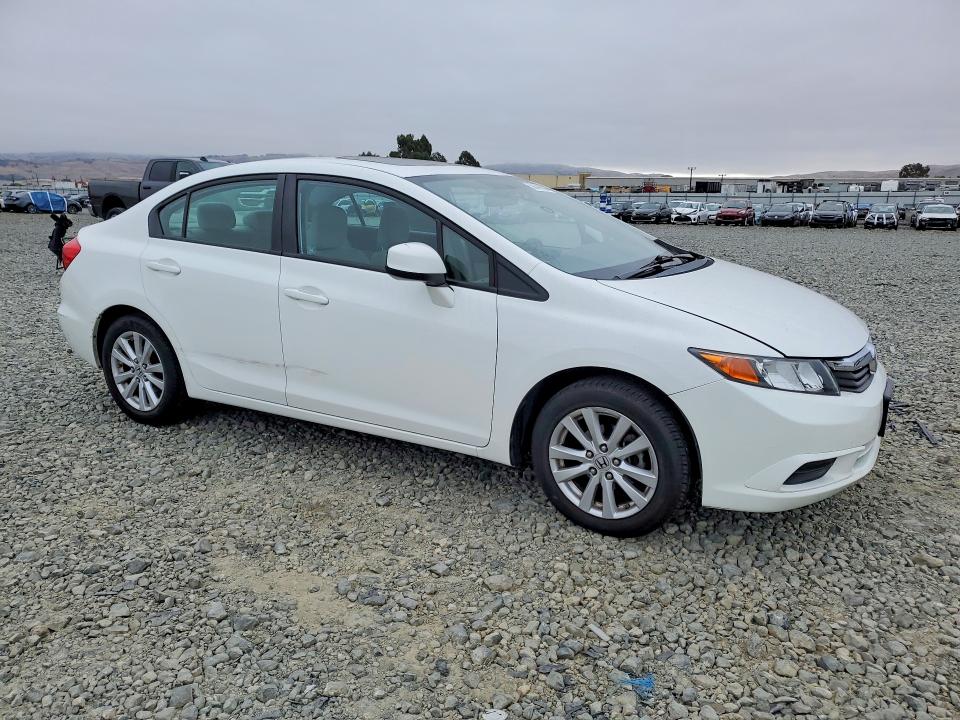 2012 Honda Civic VIN 19XFB2F85CE387895 COPART salvage auction — SIDE, Ca - Salvage Certificate, sold $3,100 on 2026-07-02 (photo 4)