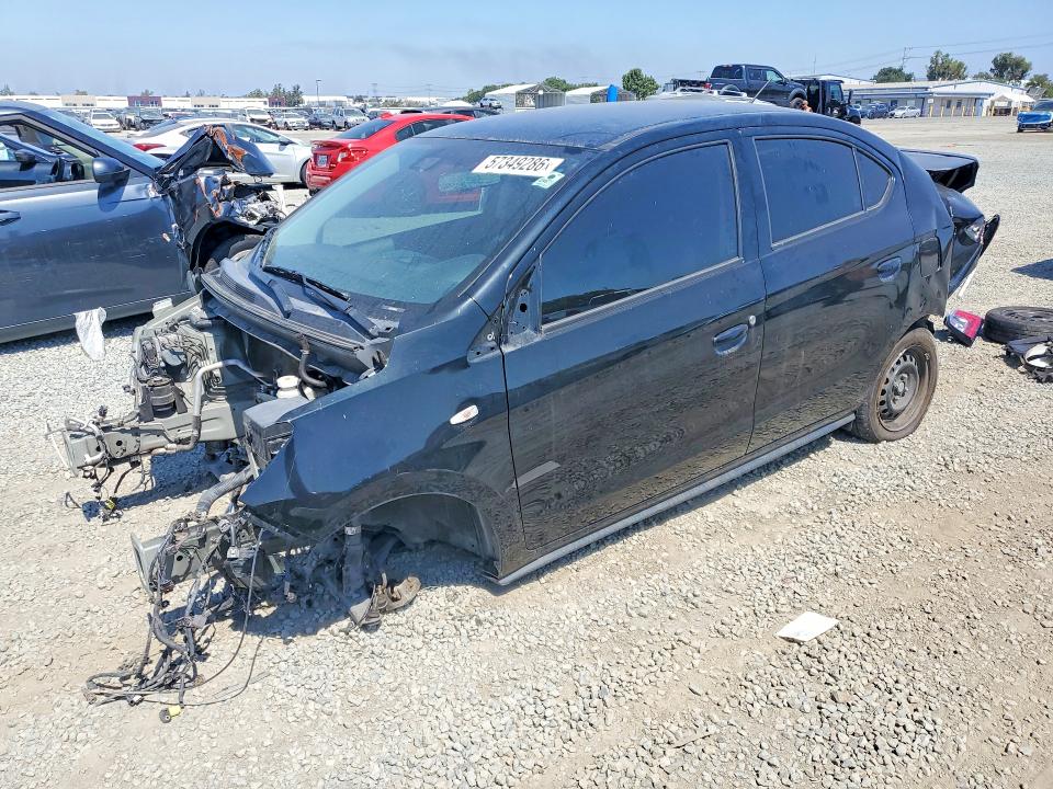2022 Mitsubishi Mirage VIN ML32FUFJ0NHF07106 COPART salvage auction — FRONT END, Ca - Dis/Dlr/Exp Clean W/Salv Hist (P), sold $125 on 2026-07-02 (photo 1)