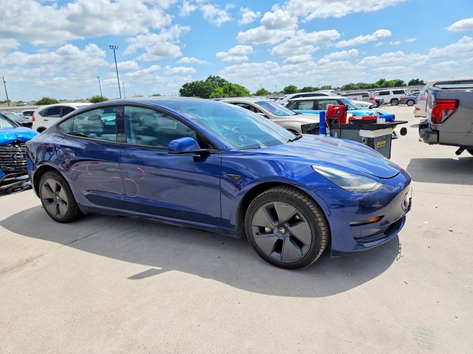 2022 Tesla VIN 5YJ3E1EAXNF186659 COPART salvage auction — FRONT END, Tx - Salvage Vehicle Title, sold $5,200 on 2026-07-23 (photo 4)