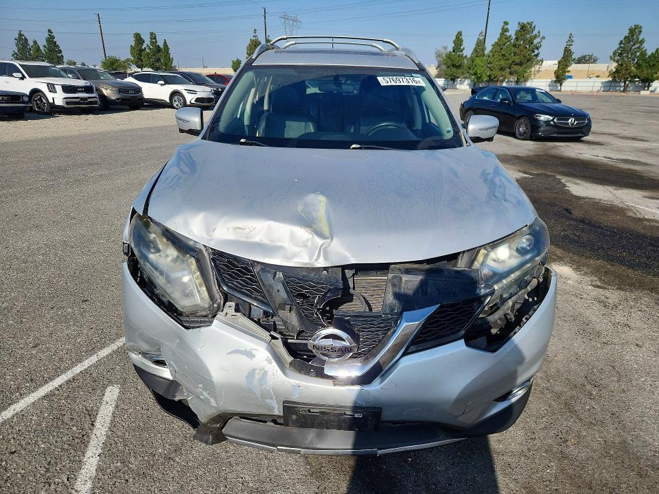 2015 Nissan VIN 5N1AT2MT9FC861580 COPART salvage auction — FRONT END, Ca - Salvage Certificate, sold $1,600 on 2026-07-02 (photo 5)
