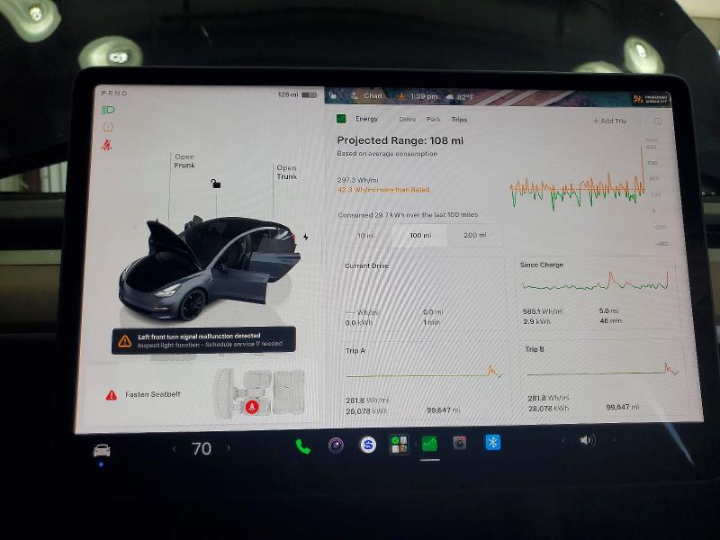 2022 Tesla Model 3 VIN 5YJ3E1EC8NF344157 COPART salvage auction — FRONT END, Va - Cert Of Title - Salvage, sold $7,200 on 2026-07-02 (photo 9)